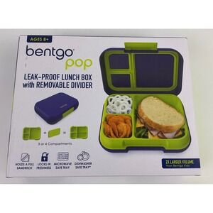 Bentgo Pop Leak Proof Bento Lunch Box Removable Divider Kids  Purple Green 5 Cup